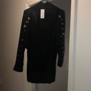 Black top with gold cut outs